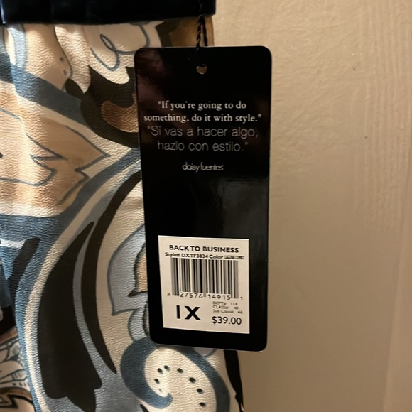 Daisy Fuentes 1X floral spaghetti adjustable straps new with tag 100% polyester - Picture 3 of 7